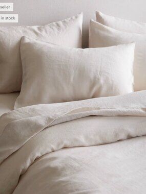 NWOT Quince King/Cal King Linen Duvet with Shams Sand